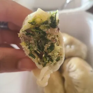 Inside steamed dumpling