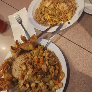 Garloc chicken and shrimp fried rice