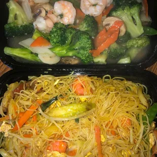 Top: L8. Shrimp with Mixed Vegetable Bottom: 34. Chicken Lo Mein