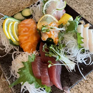 a plate of sushi