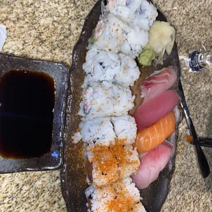 Cucumber Salad Sushi dinner Combo A