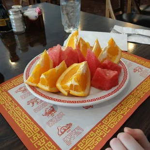 Fruit plate,  so delicious
