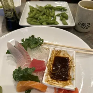 Ja03. Sashimi Appetizers and Ja05. Edamame