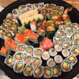 Sushi platter from Chopsticks, DELIVERED! So awesome.