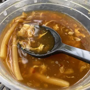 Hot and sour soup "to go"