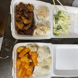 (Really) orange chicken from Chopstick house  And Authentic orange chicken from Japan teriyaki