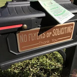 I said NO solicitations or fliers.  That means menus, too!  Why do you disrespect me?