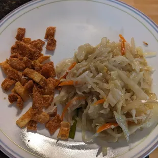 Vegetable chow mein with crispy noodles.