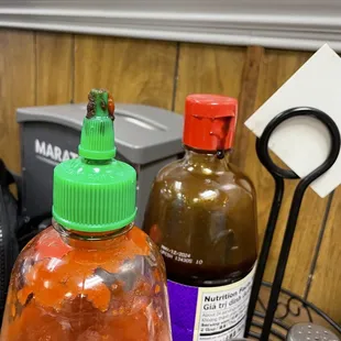 a variety of condiments