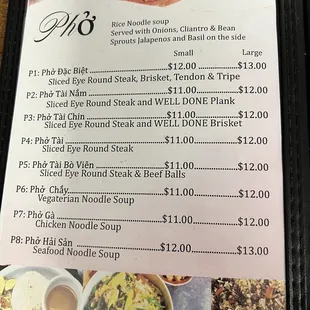 a menu