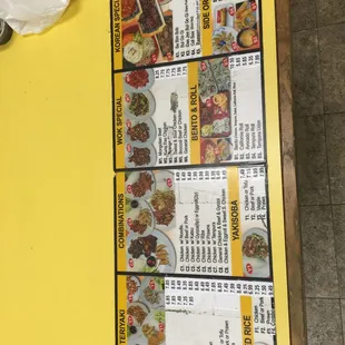 Chopsticks teriyaki menu