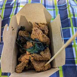 Popcorn chicken snack. Soggy.