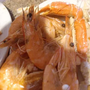 Boiled shrimp.