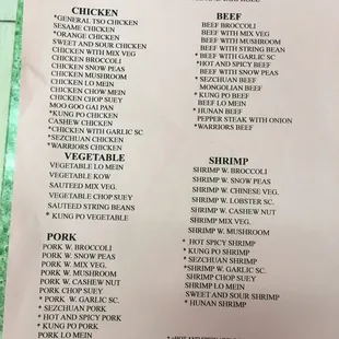 menu