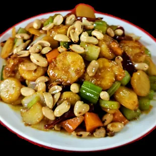 Spicy Kung-Pao Shrimp.