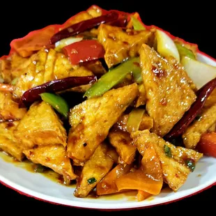 Spicy Kung-Pao Tofu. This is the tofu dish we are known for!