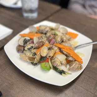 Clams Stir Fry with Basil