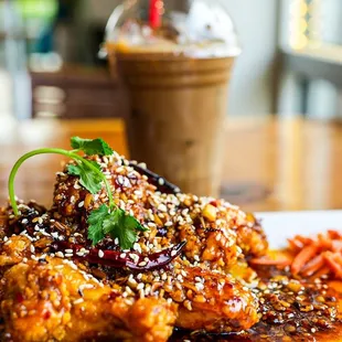House Spicy Wings and Vietnamese Coffee
