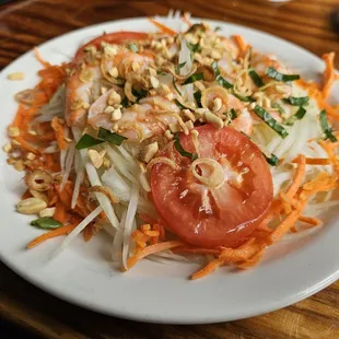 Shrimp Green Papaya Salad! No spice.