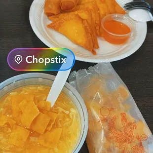 14. Egg Drop Soup 3. Cream Cheese with Crab Wontons