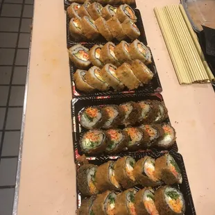 interior, sushi and sashimi