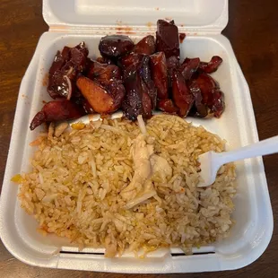 BBQ Pork Combo w/ Chicken Fried Rice - $12.52