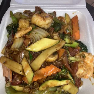 GMonkey do:  Four Seasons(shrimp, chicken, beef, pork)