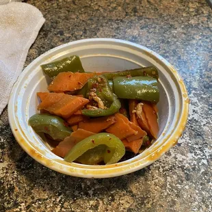 Kung pao chicken.  This was nothing by vegetable filler    Tasted like green peppers. Worst I've ever had     Ordered through Grubhub