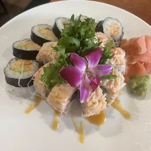 volcano roll and o-i-shi roll