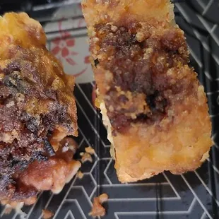 Burnt deep fried roll