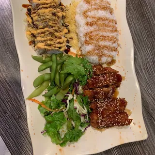Ch Katsu & Crunchy Roll Bento
