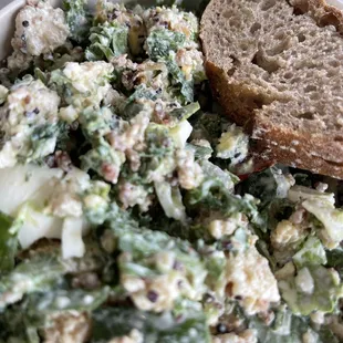 Heavy dressing with loads of toppings