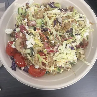 Mediterranean Tahini Bowl with Chicken Tinga.