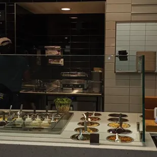 Healthy salad, veggies, protein, toppings