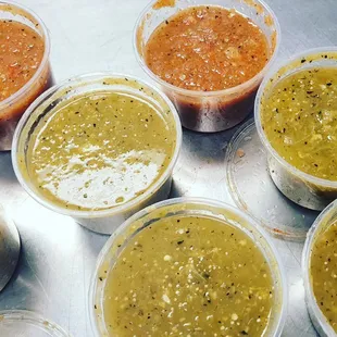 Red and green salsas!!!