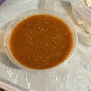 Red salsa, lots of flavor