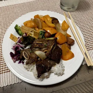 Korean Beef, Sticky rice, Tofu &amp; Kimchi