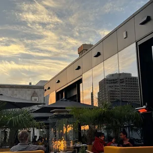 Rooftop open seating area