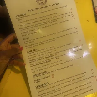Friday, 14 April 2023 -- MENU at Choukouya Nigerian Restaurant