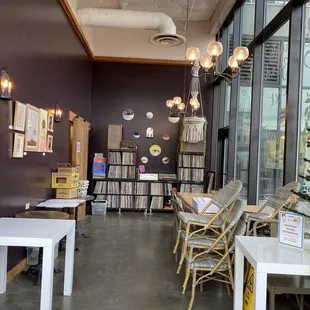 a view of the dining area