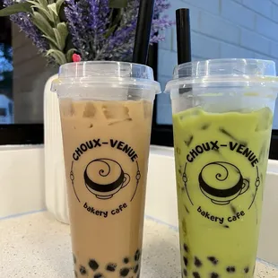 Assam Black Milk Tea and Green Thai Tea