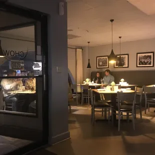 the dining area of the restaurant