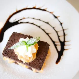 Flourless Chocolate Terrine, Peanut Butter Mousse