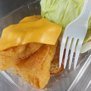 look how thick that cod filet is....breaded and fried to order (Friday only)