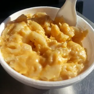 Very, very good mac-n-cheese, a semi-regular special here.  Has both creamy northern and custardy southern elements