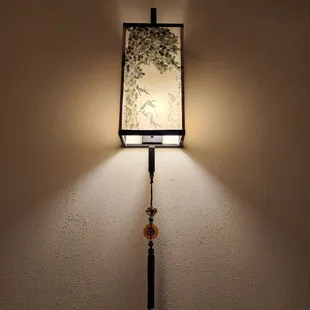 a lamp on a wall