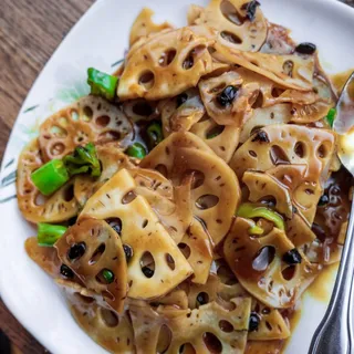 Sauteed Lotus Root w Black Bean Chilli