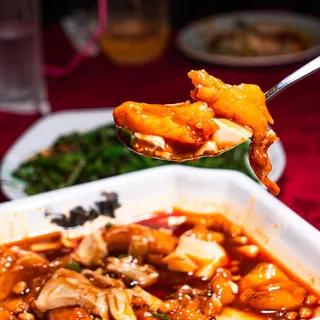 Braised Fish Filet w Spicy Broadbean Sauce