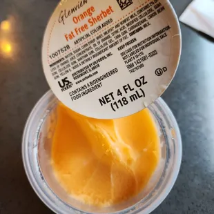 July 2024 - tasty orange sherbert! a must get if you make it to dessert