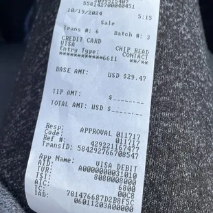 Cost for three item